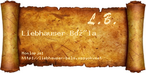 Liebhauser Béla névjegykártya